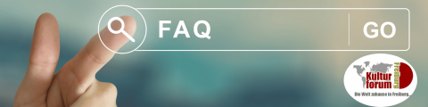 FAQ mit Grafik: Finger klickt auf Suchfeld