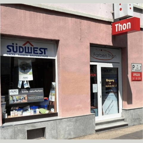 Neuer Eingang des S´Einlädele - bisher Farben-Thon