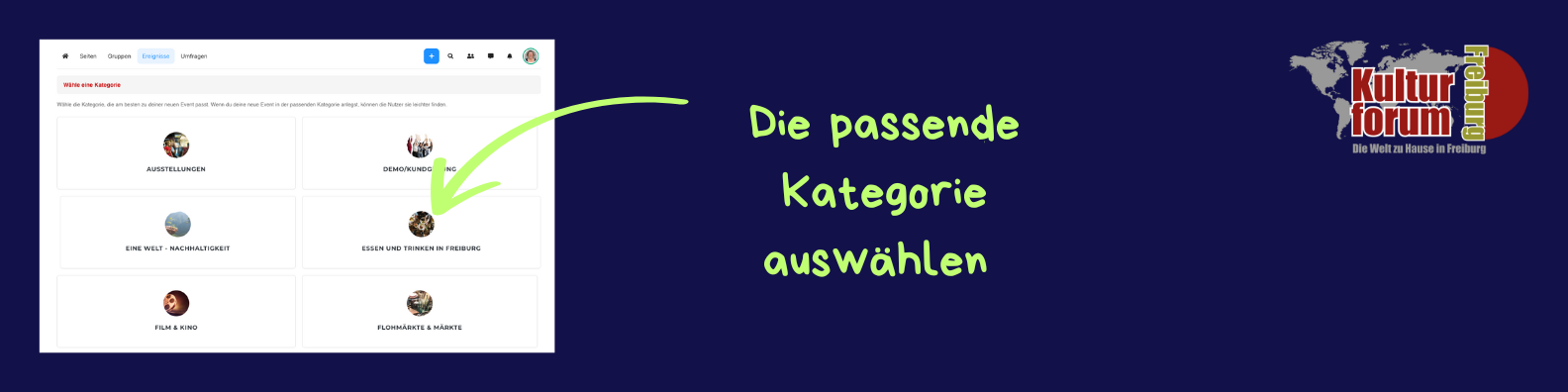 passende Kategorie wählen