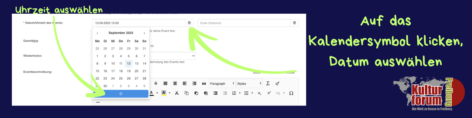 auf Kalendersymbol klicken