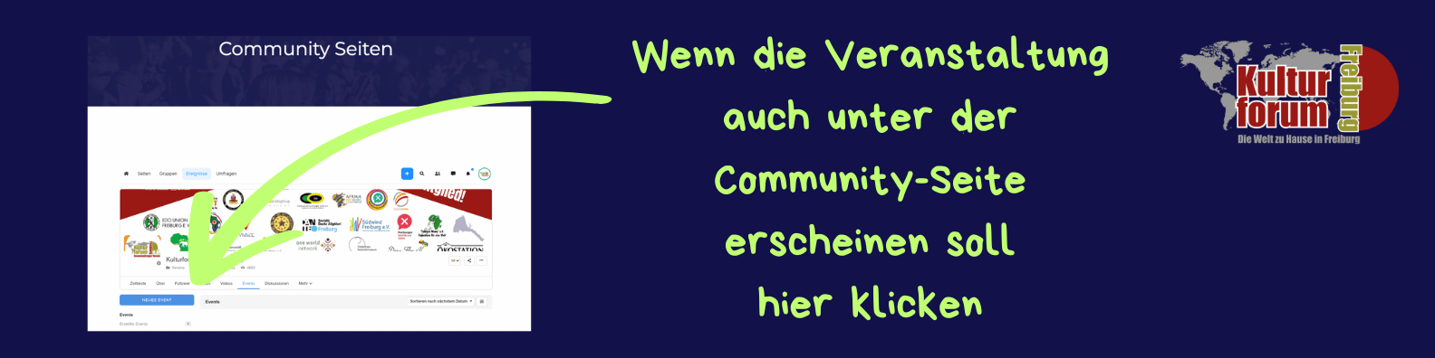 Auch in der Community-Seite erscheinen