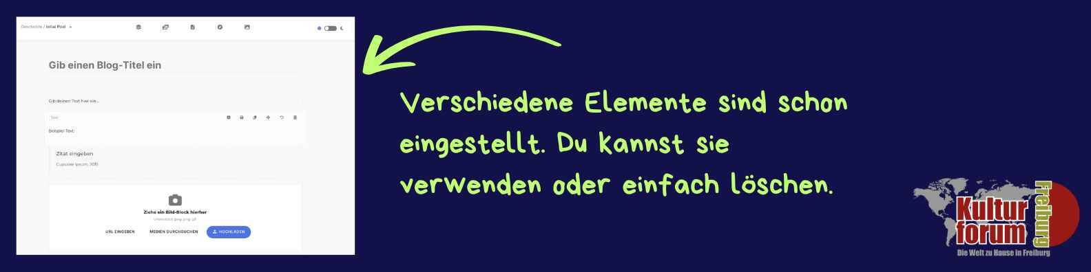 Elemente verwenden oder löschen