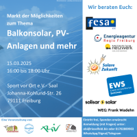 Markt der Möglichkeiten zum Thema "Balkonsolar, PV-Anlagen und mehr"
