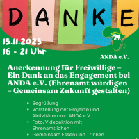 Anerkennung für Freiwillige von ANDA e.V.